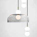 Axyaa Nordic Glass Pendant Light: LED Multihead Smoke Grey Hanging Lamp
