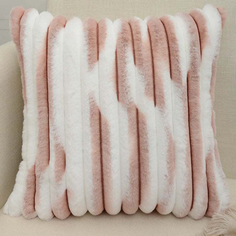 Luxury Coffee Plush Pillow Cover for Living Room Sofa Decor by Axyaa.