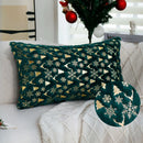 Axyaa Christmas Foil Print Cushion Cover with Snowflake Elk Design