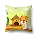 Axyaa Geometric Cat Dog Print Polyester Pillow Cover 45x45cm