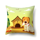 Axyaa Geometric Cat Dog Print Polyester Pillow Cover 45x45cm