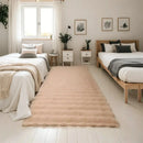 Axyaa Pink Rabbit Shaggy Faux Fur Rug for Girls' Room Décor
