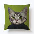 Axyaa Cartoon Animal Linen Pillowcase for Home Sofa Decor