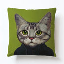 Axyaa Cartoon Animal Linen Pillowcase for Home Sofa Decor