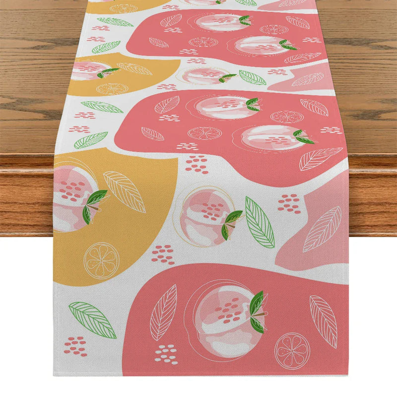 Axyaa Peach Fruit Branches Table Runner for Home Wedding Centerpieces