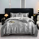 Axyaa High-Count Silky AB Jacquard European Four-Piece Bed Sheet