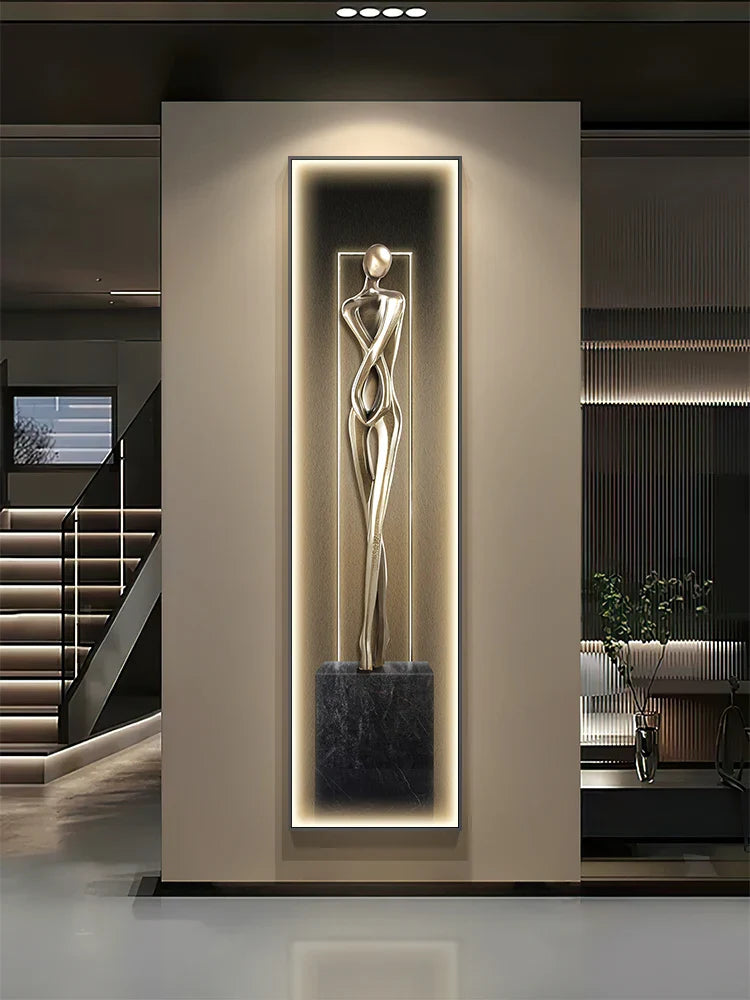 Axyaa Crystal Porcelain Abstract Figure LED Wall Light for Home Decor