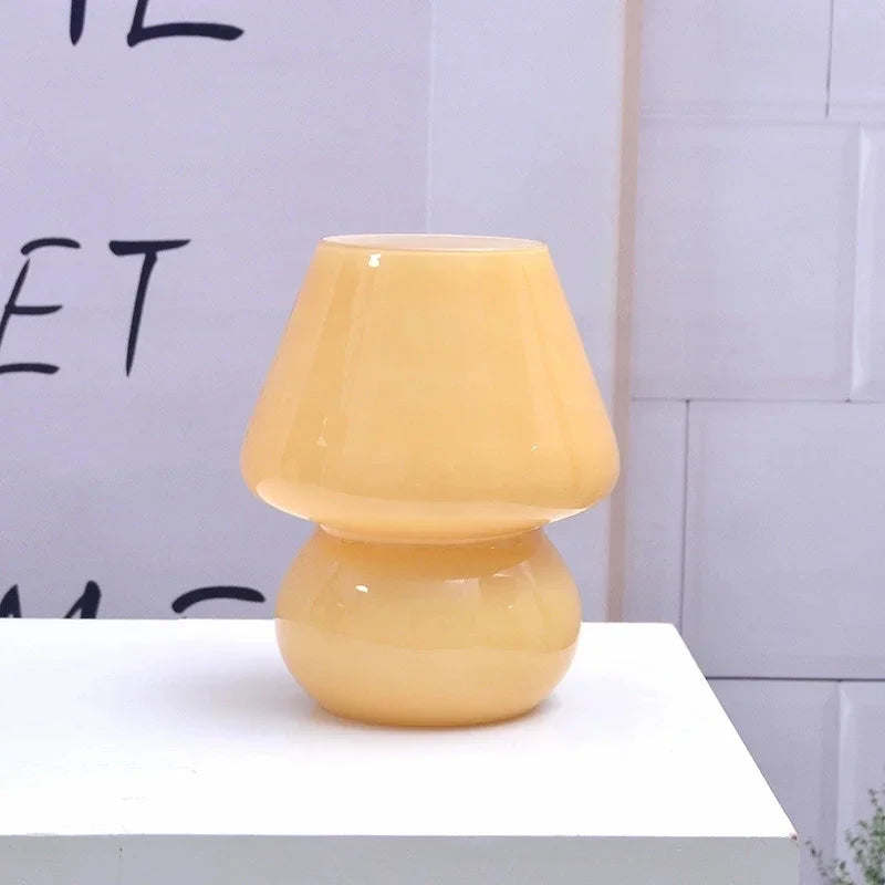 Glass LED Desk Light Mushroom Table Lamp Axyaa Korean Style Striped Bedside Lamp