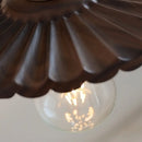 Axyaa Nordic LED Wall Sconce Walnut Wood Copper Pull Chain Switch Lamp