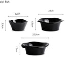Axyaa Ceramic Edge Bowl Set for Serving, Soup, Salad, Fruit & Noodles