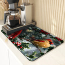 Axyaa Christmas Berry Kitchen Mat - Absorbent & Antiskid Draining Pad