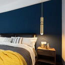 Axyaa Gold Tube Pendant Light: Modern Kitchen Bedside Lamp