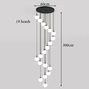 Axyaa Modern Stair Chandelier LED Ceiling Pendant Light for Indoor Living Room