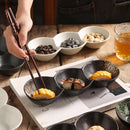 Axyaa Ceramic Three Grid Plate Set - Restaurant Snack Sushi Appetizer Seasoning Molecular Cuisine