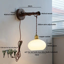 Axyaa LED Bathroom Mirror Wall Lights With Switch, Modern White Glass Wood Reading Lamp