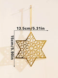 Acrylic Ramadan Hanging Ornaments by Axyaa - Eid Mubarak Decor, Gold Moon Crafts