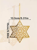 Acrylic Ramadan Hanging Ornaments by Axyaa - Eid Mubarak Decor, Gold Moon Crafts
