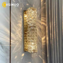 Axyaa Sparkling Crystal LED Wall Lamp in Gold/Chrome for Living Room, Bedroom, Study Hallway