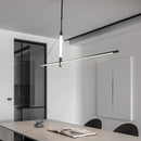 Axyaa LED Strip Pendant Lights - Modern Black Hanging Lamps for Dining Hall