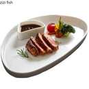 Axyaa Solid Color Ceramic Dinner Plate Set for Restaurant and Home Tableware