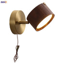 Axyaa LED Wall Sconce Lamp Walnut Wood Base Modern Art Fixture