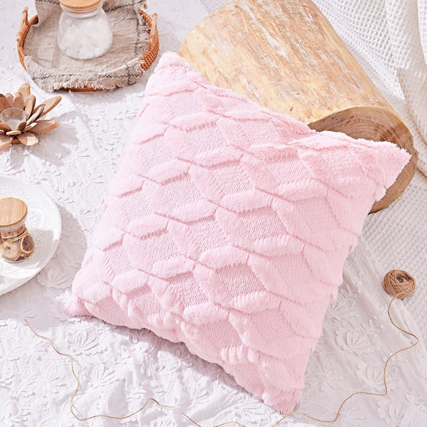 Axyaa Plush Cushion Cover 45x45 Soft Pillowcase for Home Decor Cozy Living Room