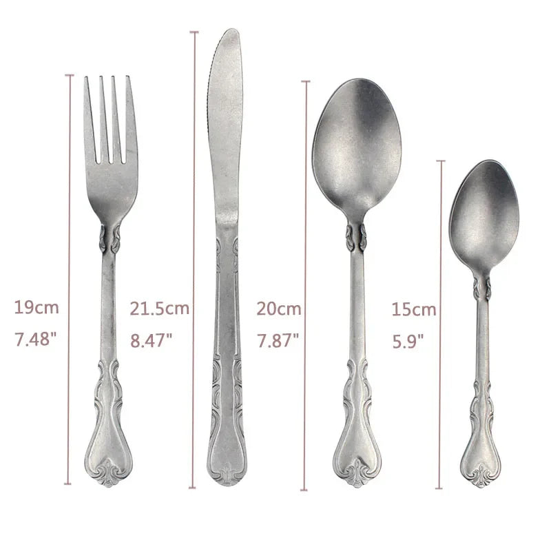 Axya Vintage Spoon Knife Fork Set, Table Shoot Cutlery Props