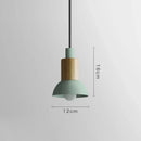Axyaa Nordic Wood Pendant Lights Modern Macaron LED Hang Lamp Kitchen Bar Loft E27