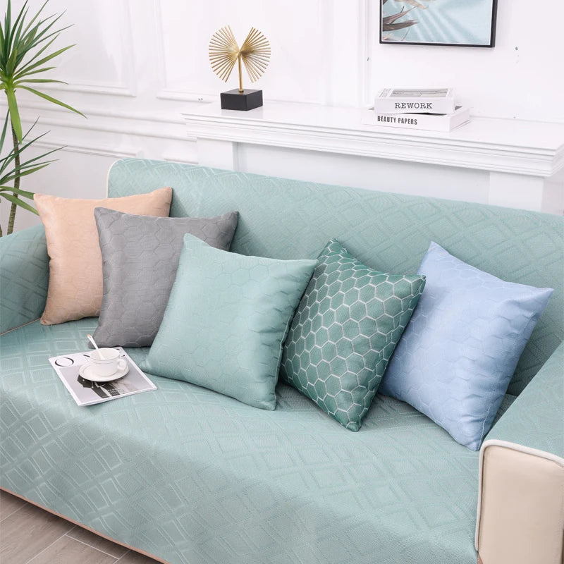 Axyaa Ice Silk Geometric Pillow Covers for Modern Home Decor