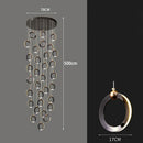 Axyaa Crystal Chandelier Stair Pendant Living Room Lighting Modern Interior Pendant Lights