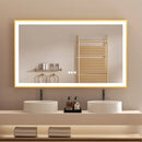 Axyaa LED Aluminum Frame Mirror: Large Wall Mount, Anti-Fog, Dimmable Front Light, 3 Colors