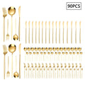 Axyaa 30/90pcs Stainless Steel Portuguese Cutlery Set for Family and Hotel