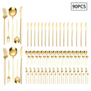 Axyaa 30/90pcs Stainless Steel Portuguese Cutlery Set for Family and Hotel
