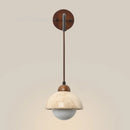 Axyaa Yellow Travertine Stone LED Wall Lamp Pull Chain Switch Interior Light