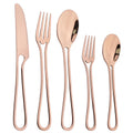 Gold Cutlery Set Stainless Steel Dinnerware Axyaa Tableware Party Kitchen Flatware
