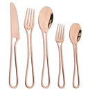Gold Cutlery Set Stainless Steel Dinnerware Axyaa Tableware Party Kitchen Flatware