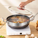 Axyaa Stainless Steel Honeycomb Cookware Set - Non-Stick Frying Pan, Wok, Soup Pot & Lid