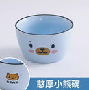 Axyaa Cartoon Ceramic Rice Bowl for Children, Cute Girl Design, Creative Tableware
