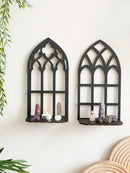 Gothic Hollow Wooden Shelf Wall Decoration for Witch Home Decor by Axyaa