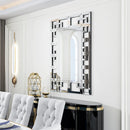 Axyaa Silver Polished Hollow-out Wall Mirror for Home and Hotel