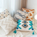 Axyaa Bohemian Tufted Embroidered Fringe Pillow Case for Light Luxury Living Room Sofa