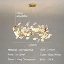 Axyaa Ginkgo Chandeliers: Elegant Ceramics & Acrylic Leaves Pendant Lights