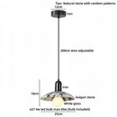 Axyaa LED Pendant Lamp E27 Bulb Bulgari Stone Iron Hanging Light Decoration