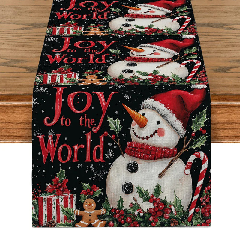 Snowman Presents Table Runner by Axyaa: Festive Dining Table Decor