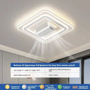Axyaa Bladeless LED Ceiling Fan Chandelier for Bedroom, Living Room - Square Design