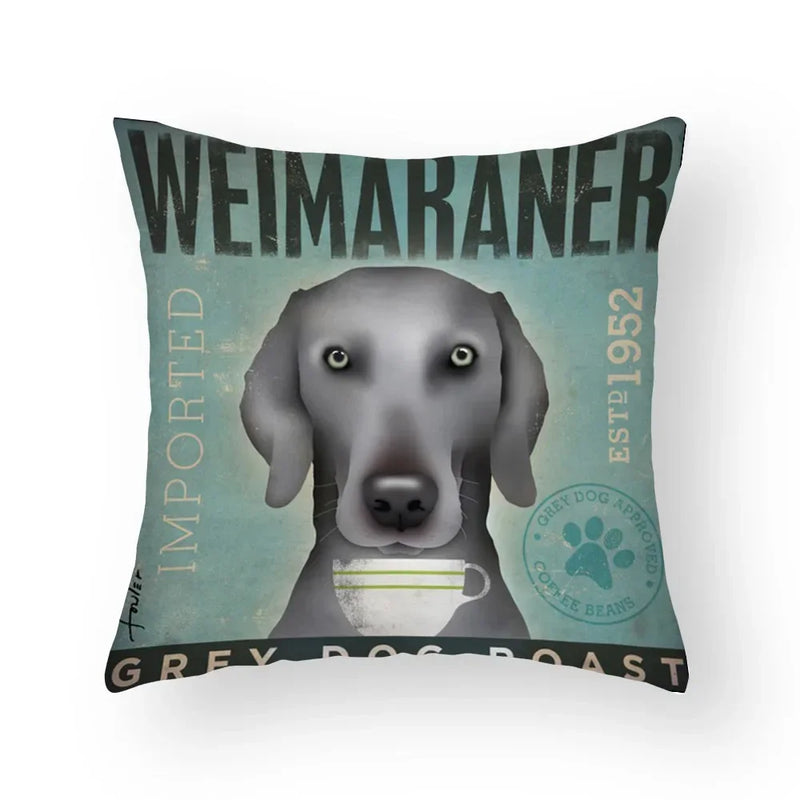 Funny Cartoon Cat & Dog Pillow Covers by Axyaa: Luxury Sofa Bed Decor Pillowcase