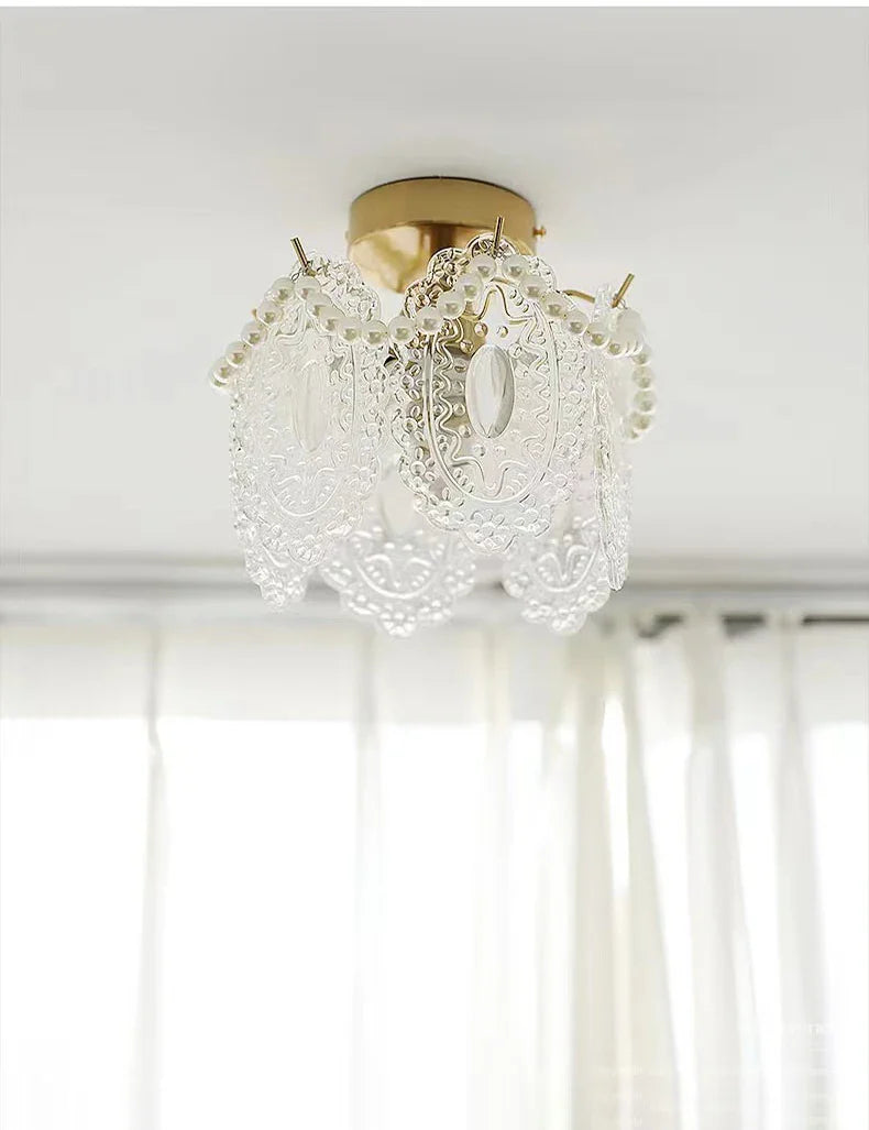 Axyaa Glass Shade Light Luxury Ceiling Lamp - Modern Minimalist Design