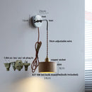 Axyaa Ash Wood LED Wall Light with Pull Chain Switch, Japanese Style Bedside Lamp