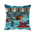 Axyaa Square Landscape Pillowcase for Home Decor - Set of 2