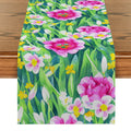 Watercolor Flowers Rabbit Table Runner | Axyaa Kitchen Dining Wedding Decor